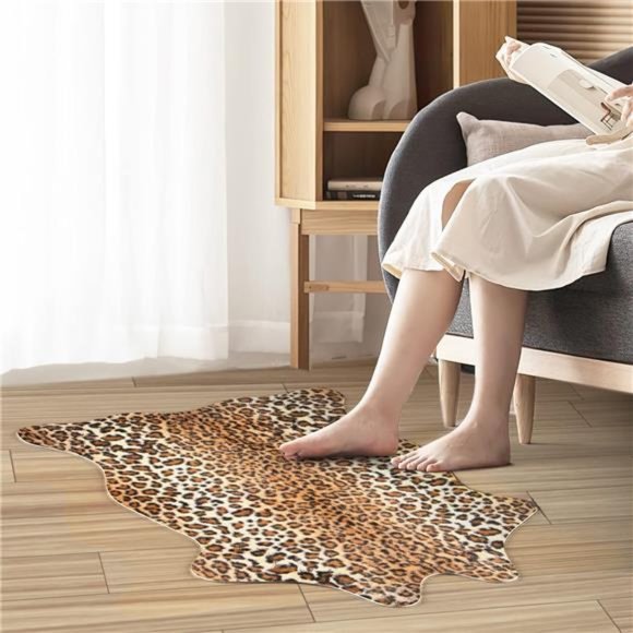 Leopard Rug Cheetah Print Rug Area Carpet Cute Western Decor Animal Skin Rugs - Picture 6 of 7
